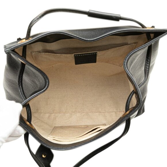 GUCCI Black Leather Backpack